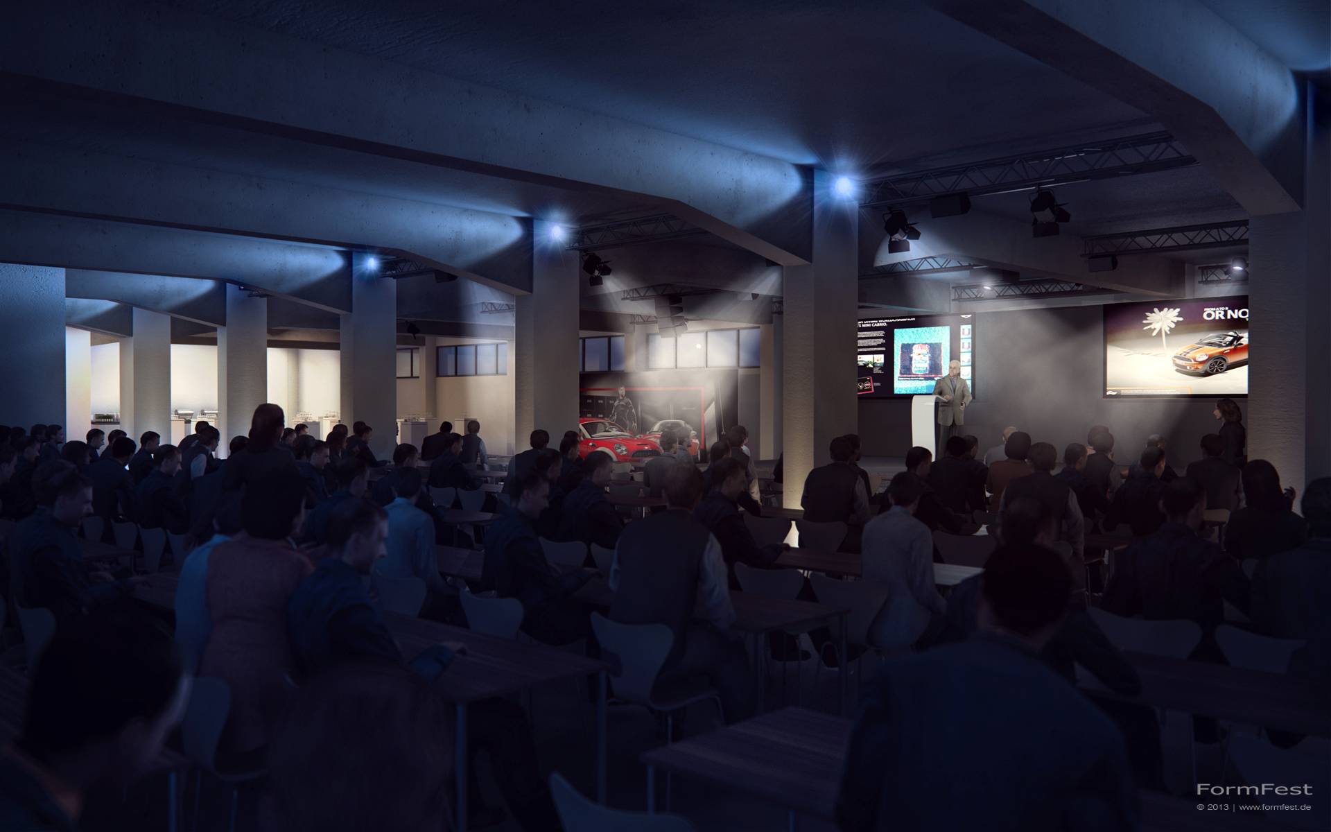 3D-Visualisierung-Rendering Event Veranstaltung Gastwelten Saal